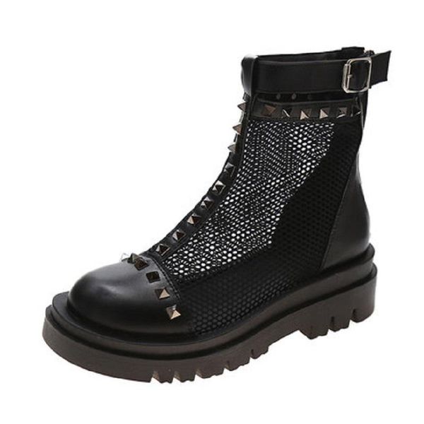 boots mesh thick-soled short women's rivet sponge cake hollow hole sandals summer high-heeled, Black
boots mesh thick-soled short women's rivet sponge cake hollow hole sandals summer high-heeled, Black