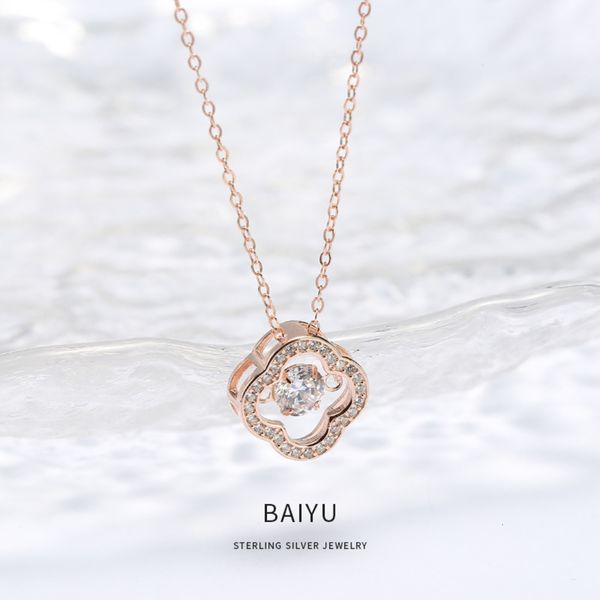 beating heart silver women's clover necklace design, Black
beating heart silver women's clover necklace design, Black