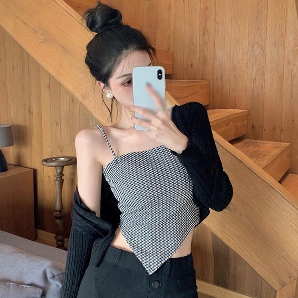 women's tanks & camis expose navel knitted tank solid irregular camisole lattice printed backless slim summer, White
women's tanks & camis expose navel knitted tank solid irregular camisole lattice printed backless slim summer, White
