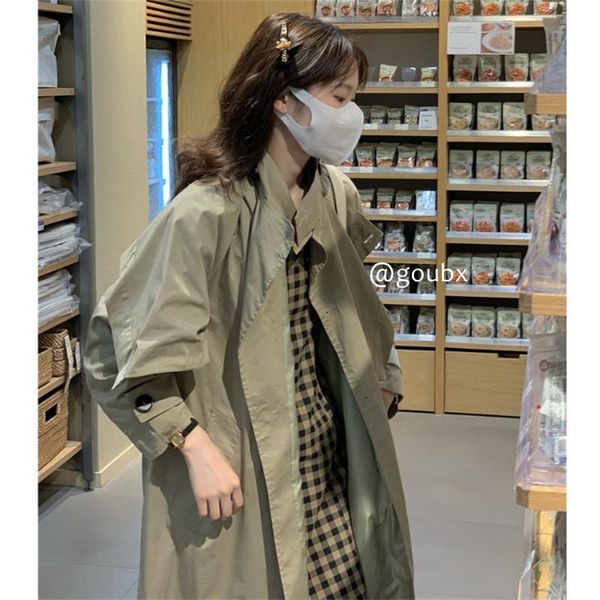 women's trench coats 2021 fall mid-length windbreaker korean-style temperamental high-grade loose casual coat, Tan;black
women's trench coats 2021 fall mid-length windbreaker korean-style temperamental high-grade loose casual coat, Tan;black