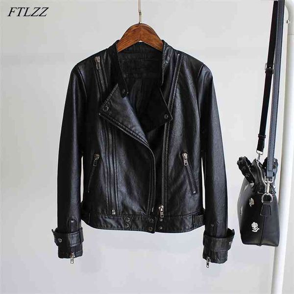 spring faux leather short jackets women moto biker streetwear coat female zipper fashion slim black pu outwear 210430
spring faux leather short jackets women moto biker streetwear coat female zipper fashion slim black pu outwear 210430
