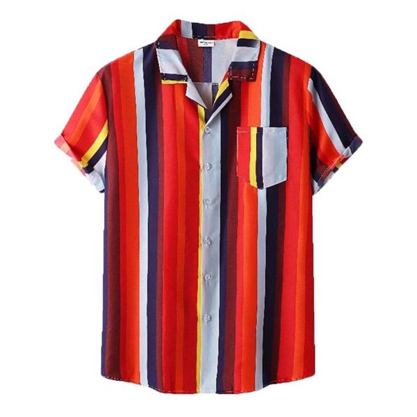 men's casual shirts hawaiian series striped beach style summer suit collar short sleeve printed shirt man pockets loose daily wear 2021, White;black
men's casual shirts hawaiian series striped beach style summer suit collar short sleeve printed shirt man pockets loose daily wear 2021, White;black