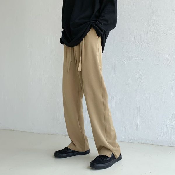 men's pants spring wide-leg fashion casual business dress men streetwear korean loose suit mens straight trousers 53v8, Black
men's pants spring wide-leg fashion casual business dress men streetwear korean loose suit mens straight trousers 53v8, Black
