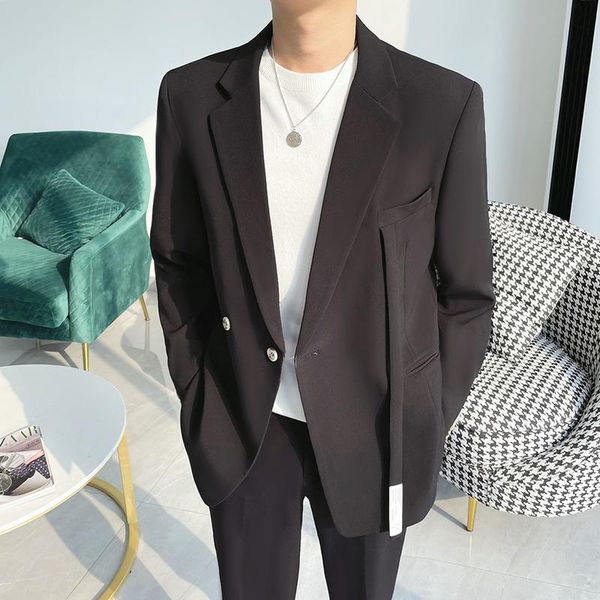 men's suits & blazers 2021 autumn webbing suit korean casual 2 pieces set classic office work party prom dress male clothing, White;black
men's suits & blazers 2021 autumn webbing suit korean casual 2 pieces set classic office work party prom dress male clothing, White;black