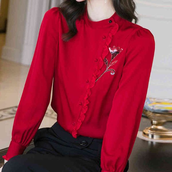 blouse women blusas mujer de moda long sleeve chiffon blouse stand collar red blouse shirt women blouses blusa e171 210426, White
blouse women blusas mujer de moda long sleeve chiffon blouse stand collar red blouse shirt women blouses blusa e171 210426, White