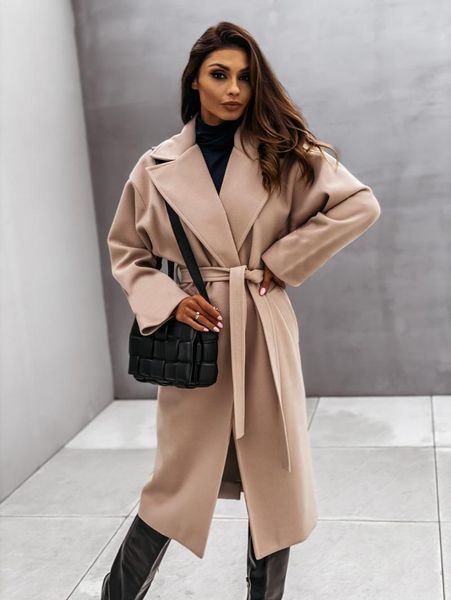 women's wool & blends winter long sleeve woolen coat, suit collar, tie, urban casual fashion, Black
women's wool & blends winter long sleeve woolen coat, suit collar, tie, urban casual fashion, Black