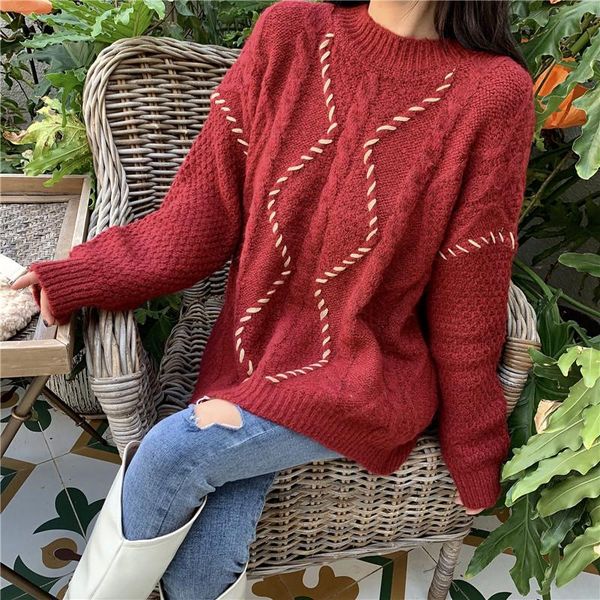 women's sweaters winter pullovers women sweater red green thicken o-neck solid pullover ladies casual fashion vintage sweet clothes fe, White;black
women's sweaters winter pullovers women sweater red green thicken o-neck solid pullover ladies casual fashion vintage sweet clothes fe, White;black