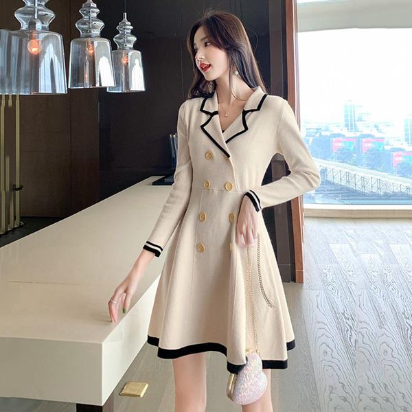 casual dresses elegant women sweater dress 2021 autumn retro notched double-breasted ol long sleeve a-line high waist knit p-310, Black;gray
casual dresses elegant women sweater dress 2021 autumn retro notched double-breasted ol long sleeve a-line high waist knit p-310, Black;gray