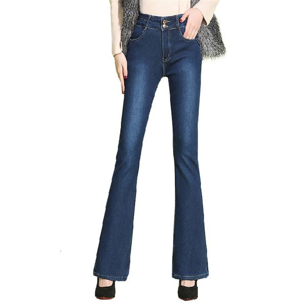 women's solid denim flare fashion high waist jean pants ropa mujer women female regular jeans trousers p9314, Blue
women's solid denim flare fashion high waist jean pants ropa mujer women female regular jeans trousers p9314, Blue