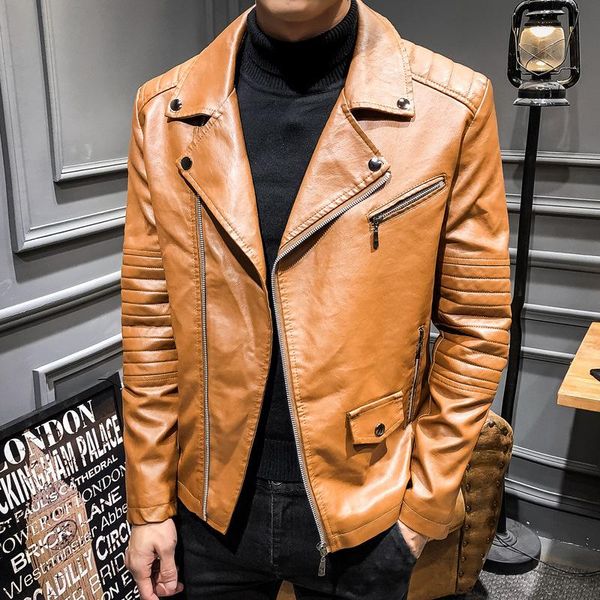 men's fur & faux leather jacket autumn slim youth motorcycle pu lapel casual clothing, Black
men's fur & faux leather jacket autumn slim youth motorcycle pu lapel casual clothing, Black