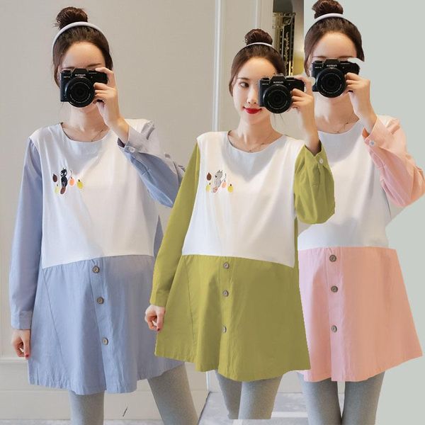 maternity dresses 182# clothes spring autumn long sleeve false two-piece loose dress for pregnant women pregnancy, White
maternity dresses 182# clothes spring autumn long sleeve false two-piece loose dress for pregnant women pregnancy, White