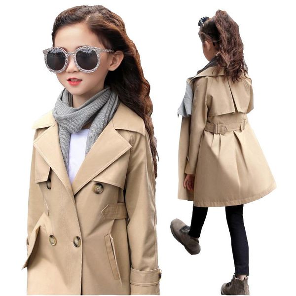 coat classic girl trench jacket solid khaki windbreaker for 2-14years girls kid england clothes outerwear, Blue;gray
coat classic girl trench jacket solid khaki windbreaker for 2-14years girls kid england clothes outerwear, Blue;gray
