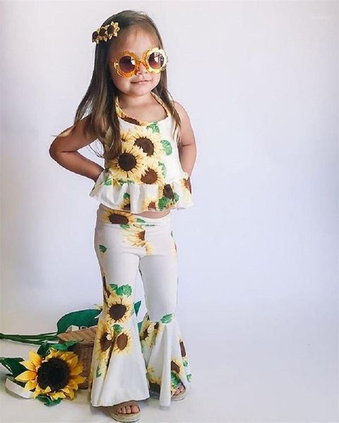 pcs baby girl fashion summer clothing sunflower print sleeveless vest + high waist flare pants,2021 sets, White
pcs baby girl fashion summer clothing sunflower print sleeveless vest + high waist flare pants,2021 sets, White