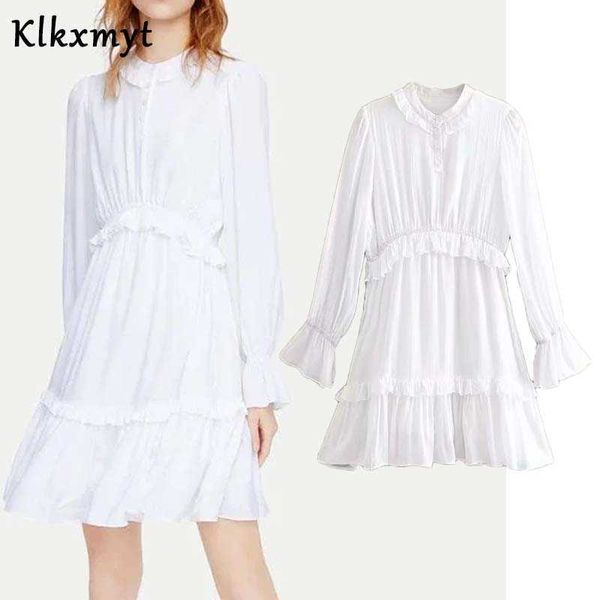 klkxmyt za dress women fashion white ruffled pleated vintage long sleeve translucent mini woman casual es 210527, Black;gray
klkxmyt za dress women fashion white ruffled pleated vintage long sleeve translucent mini woman casual es 210527, Black;gray