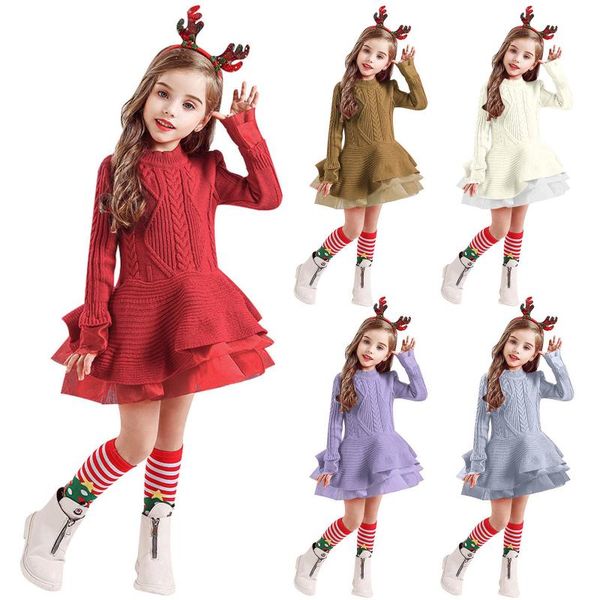 girl's dresses winter knitted chiffon girl dress christmas party long sleeve children clothes kids sweater knit dress+ hairband outfits, Red;yellow
girl's dresses winter knitted chiffon girl dress christmas party long sleeve children clothes kids sweater knit dress+ hairband outfits, Red;yellow
