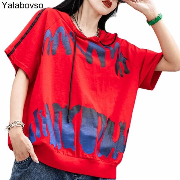 summer streetwear tshirts letter stripe loose short sleeve hooded sports red t-shirt female tees and yalabovso937 women's, White
summer streetwear tshirts letter stripe loose short sleeve hooded sports red t-shirt female tees and yalabovso937 women's, White