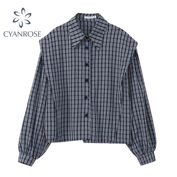 plaid vintage women's cardigan blouses long sleeve lapel korean loose shirts office ladies casual elegant ins blusas 210430, White
plaid vintage women's cardigan blouses long sleeve lapel korean loose shirts office ladies casual elegant ins blusas 210430, White