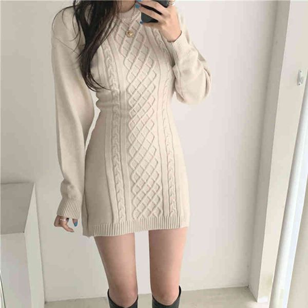 comelautumn winter women knitted wrap dress vintage sheath dress long sleeve o-neck backless sweater dress 210515, Black;gray
comelautumn winter women knitted wrap dress vintage sheath dress long sleeve o-neck backless sweater dress 210515, Black;gray