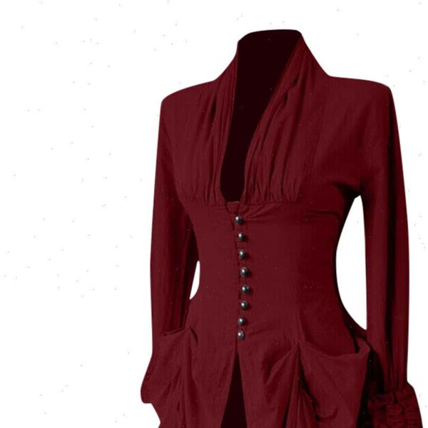 women blouses long sleeve retro lace trim button up vintage irregular tailcoat gothic blouse outwear ladies blusas mujer, White
women blouses long sleeve retro lace trim button up vintage irregular tailcoat gothic blouse outwear ladies blusas mujer, White