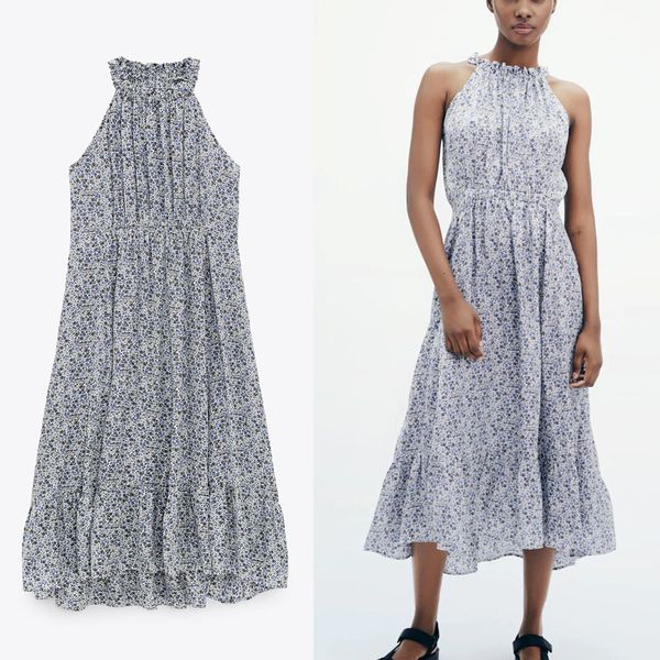 dresses floral print halter summer women sleeveless elastic waist pleat party es woman chic asymmetric midi, Black;gray
dresses floral print halter summer women sleeveless elastic waist pleat party es woman chic asymmetric midi, Black;gray