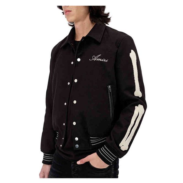 designer amir jacket amiry coats 20fw autumn coat lapel arm bone embroidery thickened wool tweed pilot man, Black;brown
designer amir jacket amiry coats 20fw autumn coat lapel arm bone embroidery thickened wool tweed pilot man, Black;brown