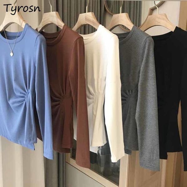 women's t-shirt long sleeve t-shirts women folds designed solid sweet elegant lady slim femme tender all-match simple stylish tshirts u, White
women's t-shirt long sleeve t-shirts women folds designed solid sweet elegant lady slim femme tender all-match simple stylish tshirts u, White