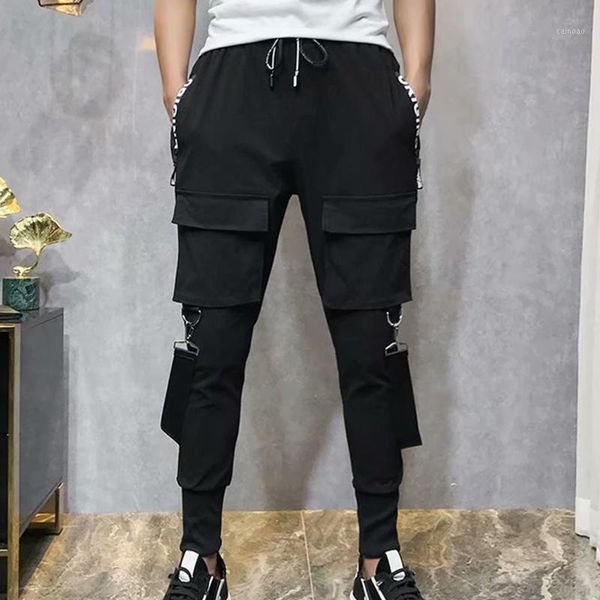 men's personality casual breathable harem cropped pants with ribbon for spring d88, Black
men's personality casual breathable harem cropped pants with ribbon for spring d88, Black