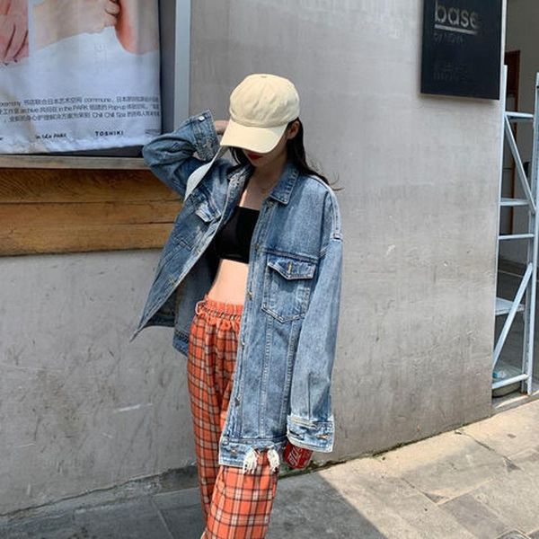 women's jackets oversize denim women loose jeans full sleeve spring high streetwear solid teens casual coats outdoor buttons clothing, Black;brown
women's jackets oversize denim women loose jeans full sleeve spring high streetwear solid teens casual coats outdoor buttons clothing, Black;brown