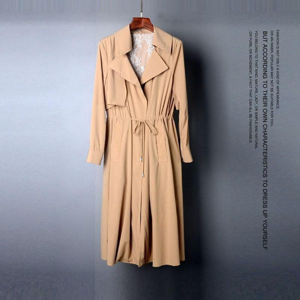 women's trench coats 2021 autumn winter est khaki for women thin lace patchwork outerwear drawstring lace-up windbreaker female long co, Tan;black
women's trench coats 2021 autumn winter est khaki for women thin lace patchwork outerwear drawstring lace-up windbreaker female long co, Tan;black