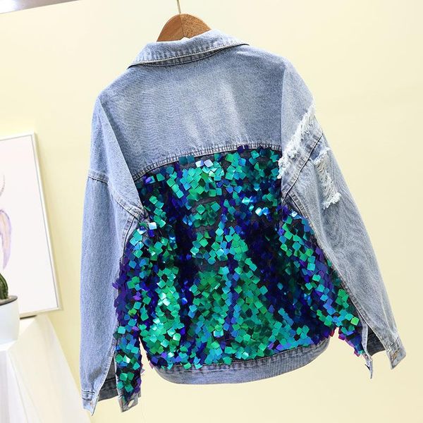 women's jackets coat women denim green autumn 2021 sequins holes cowboy short jacket loose long-sleeved studded student, Black;brown
women's jackets coat women denim green autumn 2021 sequins holes cowboy short jacket loose long-sleeved studded student, Black;brown