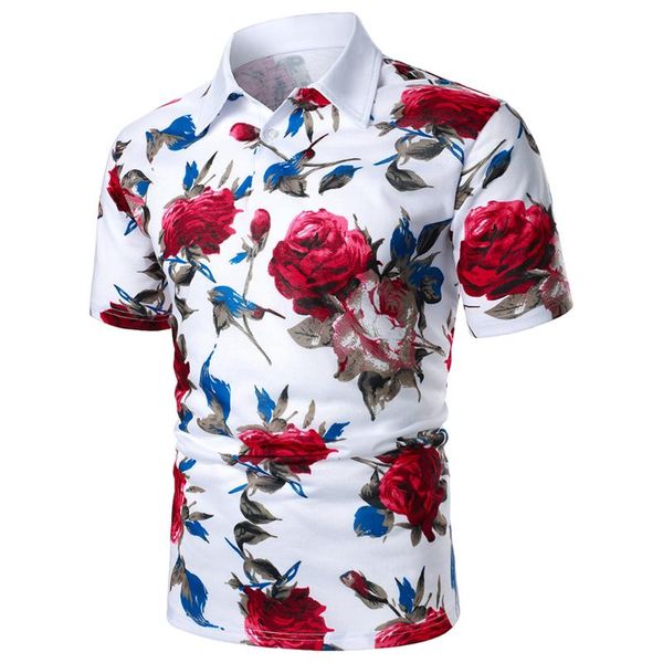 men's polos summer casual flower print shirts 2021 button short-sleeved shirt clothing homme chemise t for men, White;black
men's polos summer casual flower print shirts 2021 button short-sleeved shirt clothing homme chemise t for men, White;black