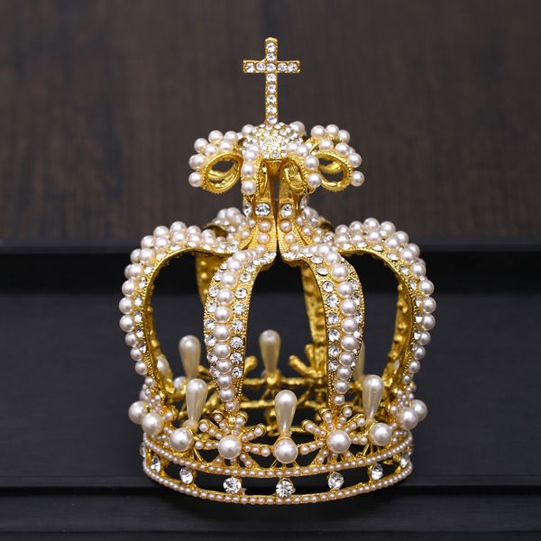 bridal crown headdress baroque crystal pearl crown gold round crown queen tiara jewelry party wedding hair accessoriesdio chan contact, Golden;white
bridal crown headdress baroque crystal pearl crown gold round crown queen tiara jewelry party wedding hair accessoriesdio chan contact, Golden;white
