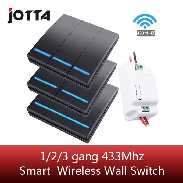 smart home control jotta 1/2/3 gang 433mhz push wireless switch light rf remote 110v 220v receiver wall panel button ceiling lamp
smart home control jotta 1/2/3 gang 433mhz push wireless switch light rf remote 110v 220v receiver wall panel button ceiling lamp