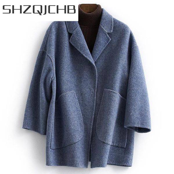 women's wool & blends shzq woman coats winter autumn long coat female alpaca jackets spring sided woolen jacket abrigos mujer elegante, Black
women's wool & blends shzq woman coats winter autumn long coat female alpaca jackets spring sided woolen jacket abrigos mujer elegante, Black