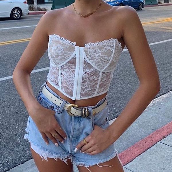 women's tanks & camis strapless bralette breasted lace corset cami crop for women sleeveless club party sheer cupped bac, White
women's tanks & camis strapless bralette breasted lace corset cami crop for women sleeveless club party sheer cupped bac, White