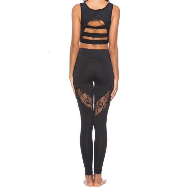women's leggings high waist sport lace stitching casual sports pants pencil squat proof g4bj, Black
women's leggings high waist sport lace stitching casual sports pants pencil squat proof g4bj, Black
