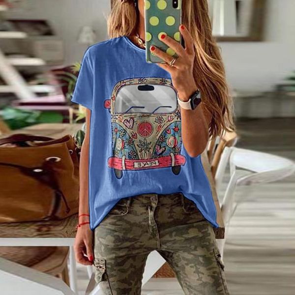 summer fashion solid color large womens size print short sleeve 40, White 
summer fashion solid color large womens size print short sleeve 40, White