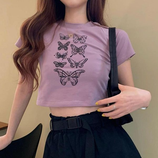 women's t-shirt t shirt korean fashion butterfly print women harajuku short sleeve shirts, White
women's t-shirt t shirt korean fashion butterfly print women harajuku short sleeve shirts, White