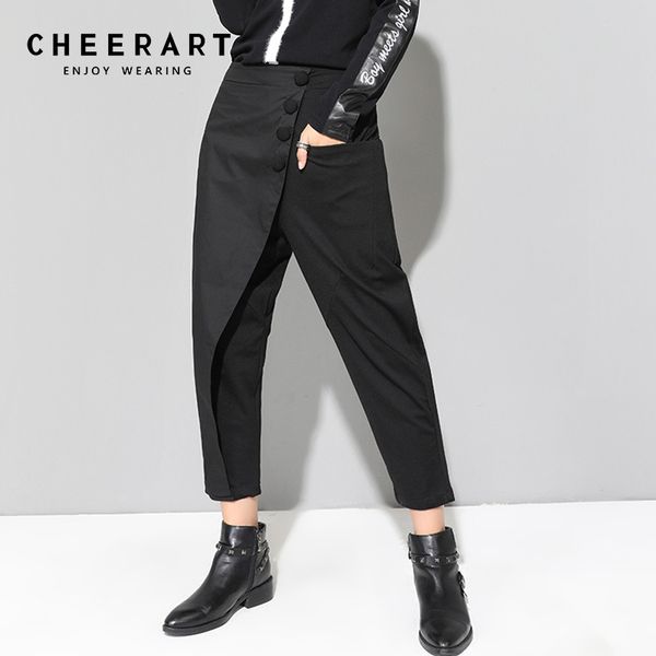 harajuku streetwear harem pants black ankle trousers women patchwork femme autumn fashion 210427, Black;white
harajuku streetwear harem pants black ankle trousers women patchwork femme autumn fashion 210427, Black;white