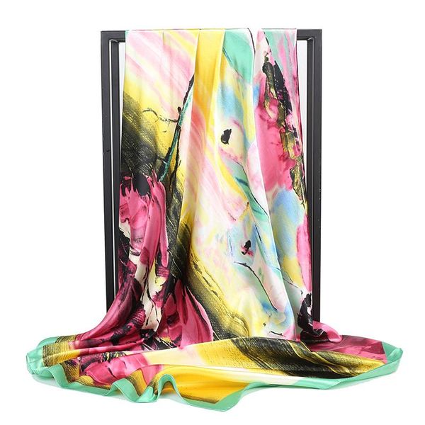 scarves square 90*90cm soft silk scarf women thin print summer sun breathable silky trendy head hijab female 2021 bandanna, Blue;gray
scarves square 90*90cm soft silk scarf women thin print summer sun breathable silky trendy head hijab female 2021 bandanna, Blue;gray