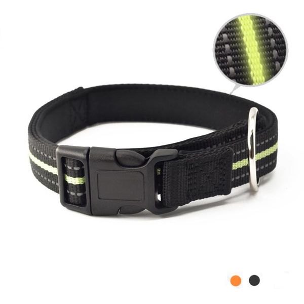 dog collars & leashes reflective padded collar nylon with metal ring for lead leash pet products small medium large dogs in black orange
dog collars & leashes reflective padded collar nylon with metal ring for lead leash pet products small medium large dogs in black orange