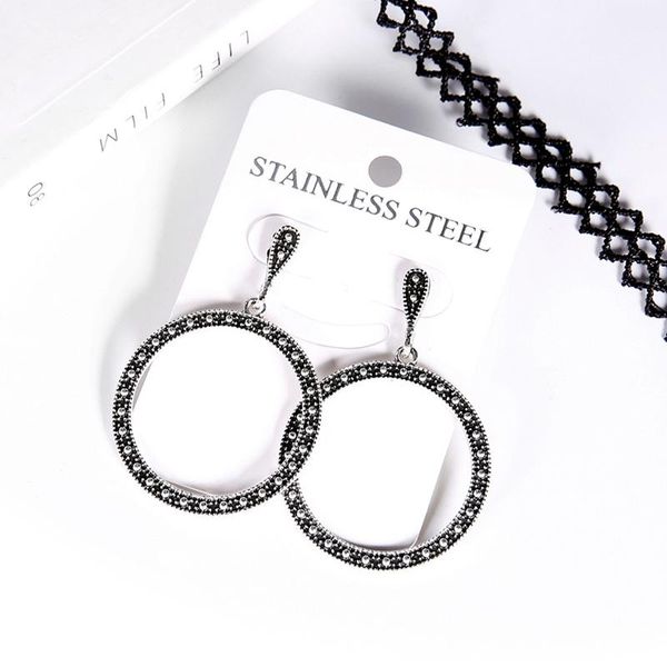 hoop & huggie big circle black earring for women simple rhinestone earrings girl round punk statement jewelry, Golden;silver
hoop & huggie big circle black earring for women simple rhinestone earrings girl round punk statement jewelry, Golden;silver