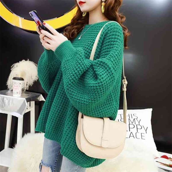 lazy wind sweater female loose head autumn and winter clothing thick wool very fairy coat 210427, White;black
lazy wind sweater female loose head autumn and winter clothing thick wool very fairy coat 210427, White;black