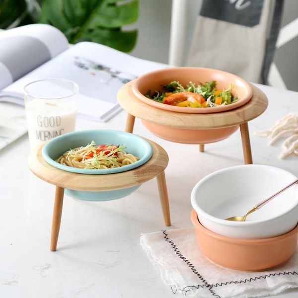 bowls ceramic salad bowl set pet anti spill basin with oak fram stand nordic home kitchen container tableware supplies
bowls ceramic salad bowl set pet anti spill basin with oak fram stand nordic home kitchen container tableware supplies