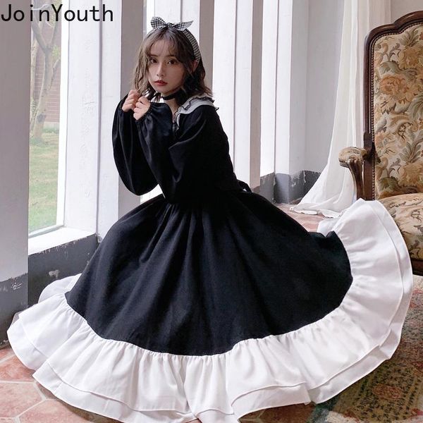 joinyouth midi dresses for women japanese harajuku lace ruffles vestidos o-neck puff sleeve robe slim fit sweet big swing dress casual, Black;gray
joinyouth midi dresses for women japanese harajuku lace ruffles vestidos o-neck puff sleeve robe slim fit sweet big swing dress casual, Black;gray
