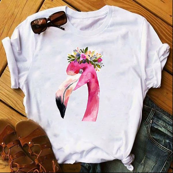 women t shirts spring summer flamingo flower clothing print lady womens ladies graphic female shirt tee, White
women t shirts spring summer flamingo flower clothing print lady womens ladies graphic female shirt tee, White
