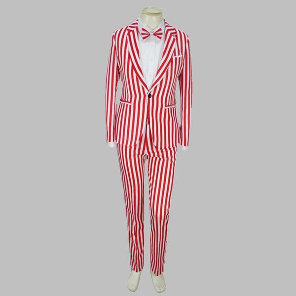 men's suits & blazers men's suits & blazers bebes black white striped coat pants bow tie 3pcs male singer suit clown costume magic, White;black
men's suits & blazers men's suits & blazers bebes black white striped coat pants bow tie 3pcs male singer suit clown costume magic, White;black