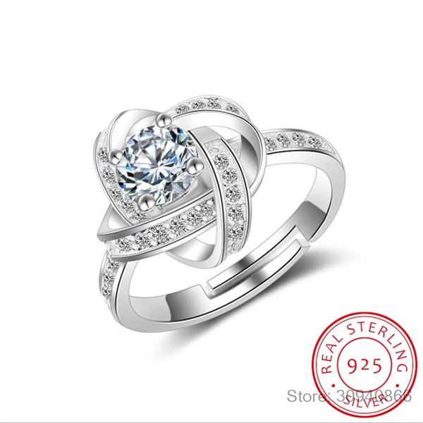 cluster rings 925 sterling silver luxury wedding twist eternal heart zircon for women anillos bague resizable s-r184, Golden;silver
cluster rings 925 sterling silver luxury wedding twist eternal heart zircon for women anillos bague resizable s-r184, Golden;silver