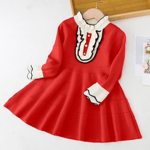 girl's dresses 2021 autumn winter little girl princess dress for girls knitting sweet children's clothes casual costume, Red;yellow
girl's dresses 2021 autumn winter little girl princess dress for girls knitting sweet children's clothes casual costume, Red;yellow