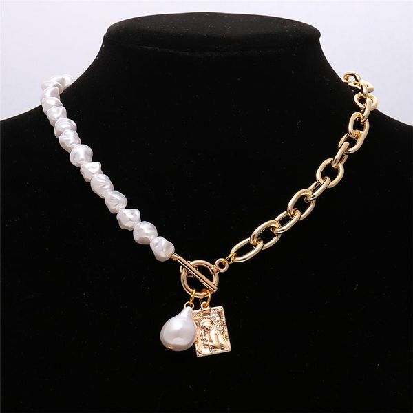 vintage natural baroque irregular pearl chain choker necklace alloy portrait square brand pendant jewelry necklaces, Silver
vintage natural baroque irregular pearl chain choker necklace alloy portrait square brand pendant jewelry necklaces, Silver